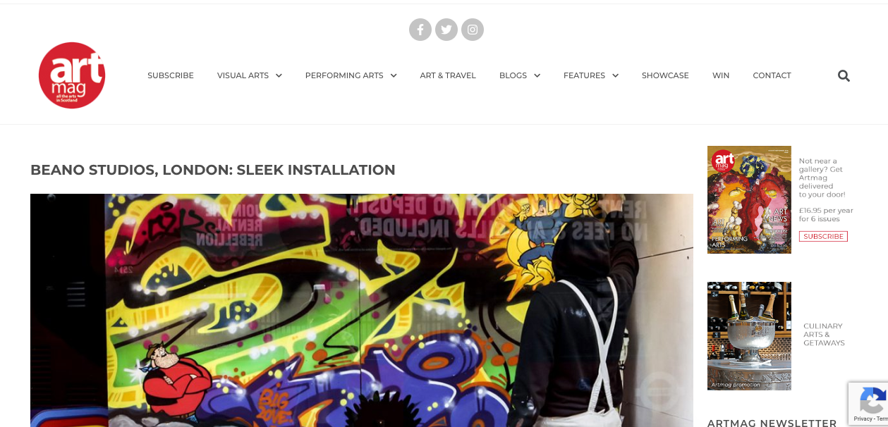 Artmag Features SLEEK on their homepage!